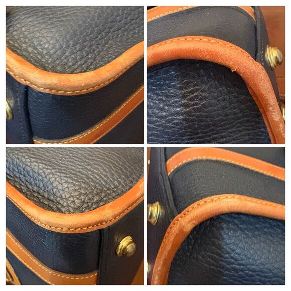 DOONEY & BOURKE - Vtg. All Weather Leather (AWL) Shoulder Bag/Navy & British Tan - Picture 15 of 16